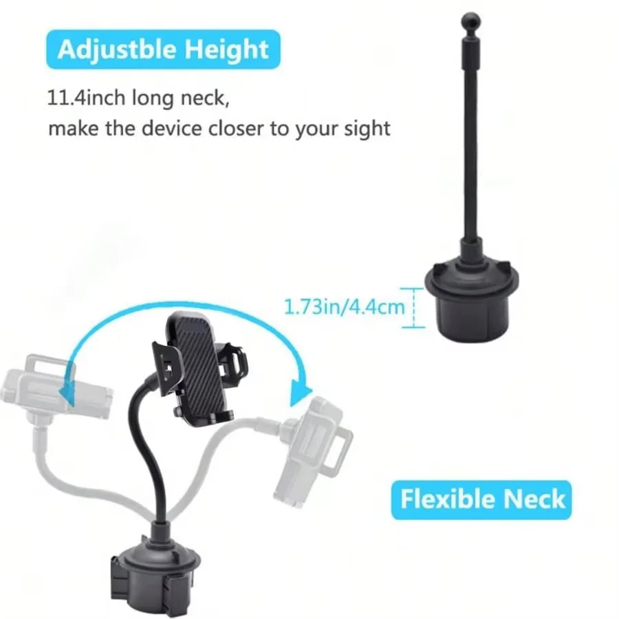 Universal Adjustable Car Cup Holder Stand for Phones Smartphone Holder 360° Rotation for Car interior Easy Accessories
