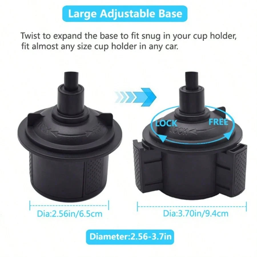 Universal Adjustable Car Cup Holder Stand for Phones Smartphone Holder 360° Rotation for Car interior Easy Accessories