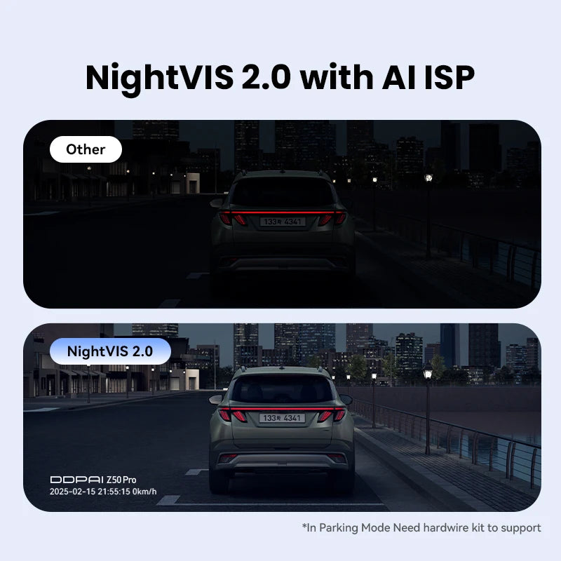 DDPAI Z50 Pro Dash Cam  4K Car DVR Night Vision 5GHz Wi-Fi GPS ADAS 24h Parking mode Front and Rear Camera